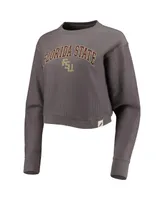 Women's League Collegiate Wear Gray Florida State Seminoles Classic Campus Corded Timber Sweatshirt