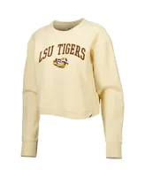 Women's League Collegiate Wear Cream Lsu Tigers Classic Campus Corded Timber Sweatshirt