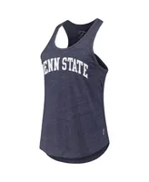 Women's League Collegiate Wear Heather Navy Penn State Nittany Lions Two-Hit Intramural Tri-Blend Scoop Neck Racerback Tank Top