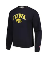 Men's League Collegiate Wear Black Iowa Hawkeyes 1965 Arch Essential Pullover Sweatshirt