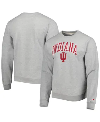 Men's League Collegiate Wear Gray Indiana Hoosiers 1965 Arch Essential Fleece Pullover Sweatshirt