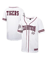 Men's Colosseum White, Maroon Texas Southern Tigers Free Spirited Baseball Jersey
