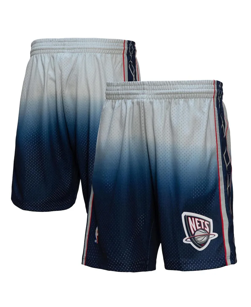 Men's Mitchell & Ness Gray, Blue New Jersey Nets 2006/07 Hardwood Classics Fadeaway Reload 3.0 Swingman Shorts