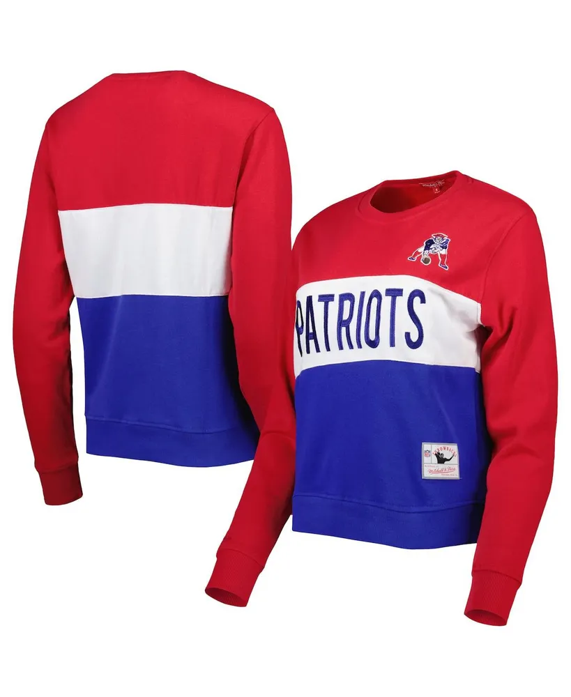 Buffalo Bills Mitchell & Ness Women's Color Block Pullover Sweatshirt -  Red/Royal