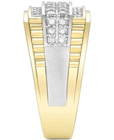 Men's Diamond Horizontal Cluster Ring (3/4 ct. t.w.) in 10k Gold