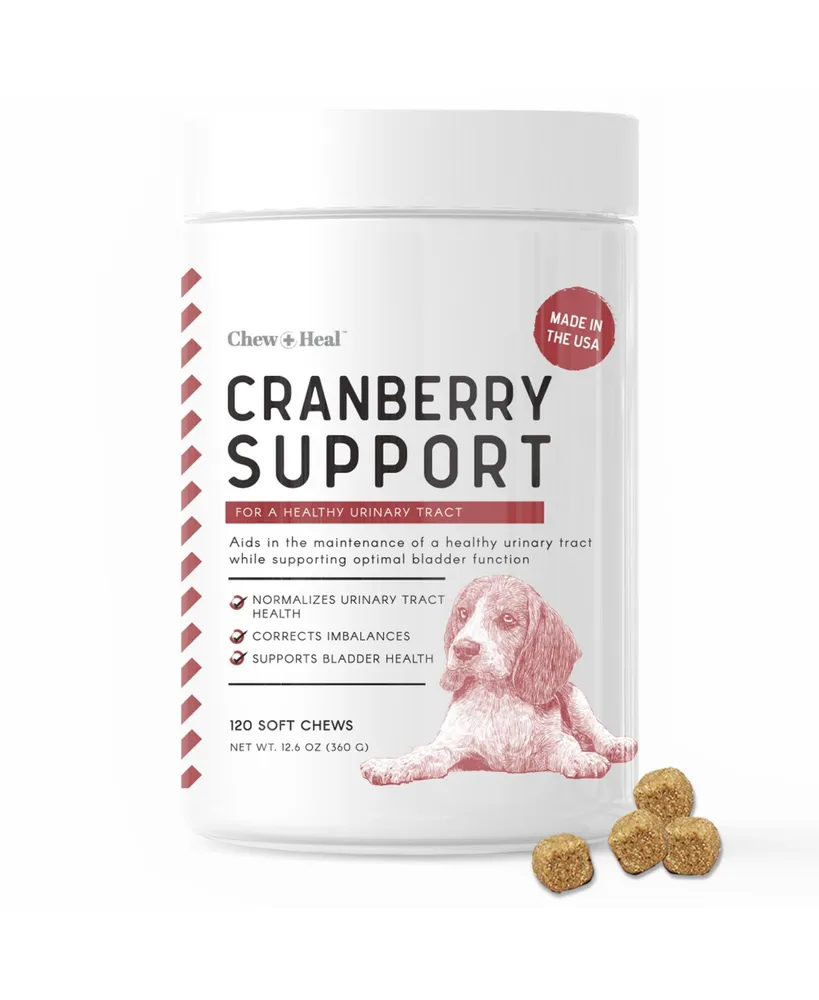 Chew + Heal Cranberry Urinary Health Supplement for Dogs