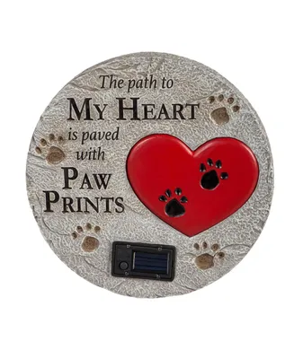 Evergreen Paved with Paw Prints Solar Garden Stone