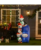 Homcom 6' Christmas Inflatable North Pole Mailbox Outdoor Blow-Up Display