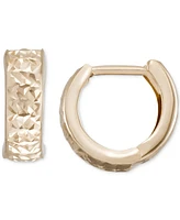 Textured Wide Huggie Hoop Earrings