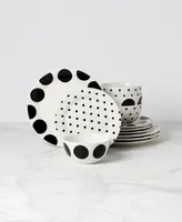 Kate Spade on the Dot 12 Piece Dinnerware Set, Service for 4