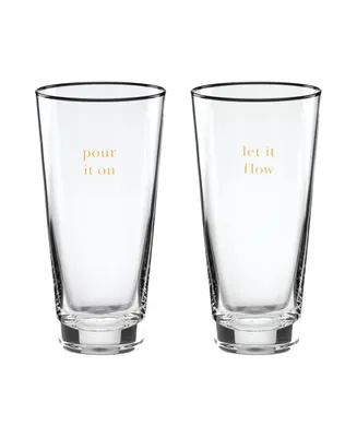 Kate Spade Cheers to Us Let It Flow Pour It on Glasses Set, 2 Piece