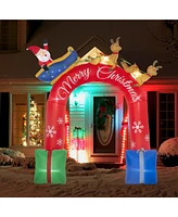 Outsunny 9' Inflatable Christmas Arch with Santa Blow-Up Outdoor Display