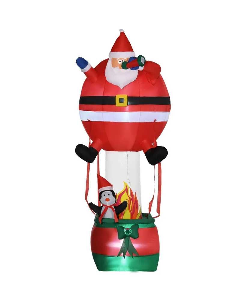 Outsunny 8' Inflatable Christmas Santa Balloon Penguin, BlowUp Outdoor Display