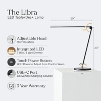 Brightech Libra 39" Led Desk Lamp with Adjustable Head and Usb-c Port