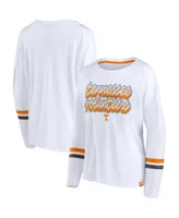 Women's Fanatics White Tennessee Volunteers Retro Power Striped Long Sleeve T-shirt