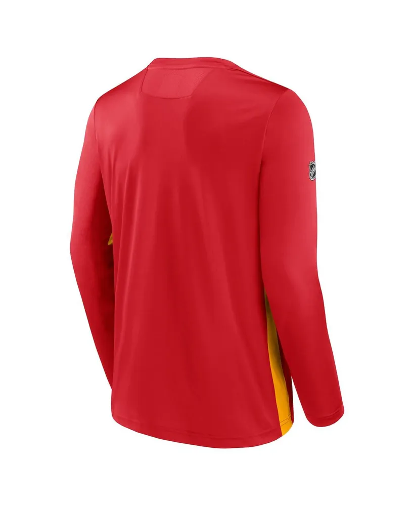 Men's Fanatics Red Calgary Flames Authentic Pro Rink Performance Long Sleeve T-shirt
