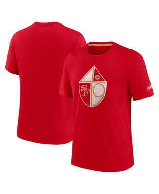 Men's Nike Scarlet Distressed San Francisco 49ers Playback Logo Tri-Blend T-shirt