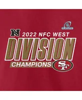 Men's Fanatics Scarlet San Francisco 49ers 2022 Nfc West Division Champions Divide and Conquer T-shirt