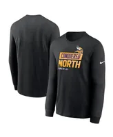 Men's Nike Black Minnesota Vikings 2022 Nfc North Division Champions Locker Room Trophy Collection Long Sleeve T-shirt