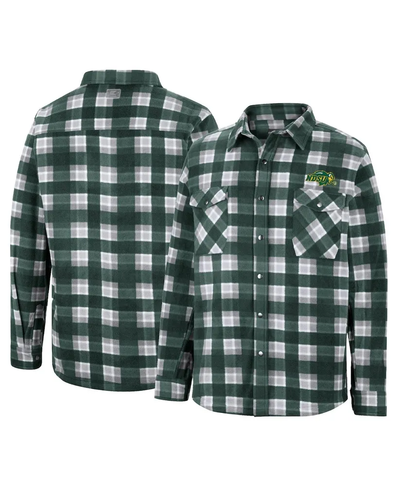 Men's Colosseum Green Ndsu Bison Ellis Full-Snap Jacket