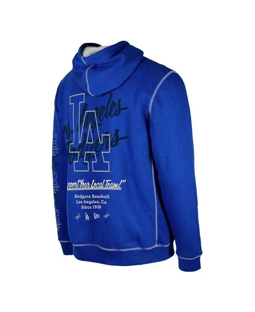 Men's New Era Royal Los Angeles Dodgers Team Split Pullover Hoodie