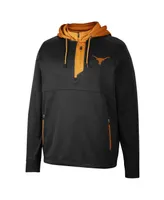 Men's Colosseum Black Texas Longhorns Luge 3.0 Quarter-Zip Hoodie