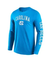 Men's Fanatics Carolina Blue North Carolina Tar Heels Distressed Arch Over Logo 2.0 Long Sleeve T-shirt