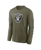 Men's Nike Olive Las Vegas Raiders 2022 Salute To Service Long Sleeve T-shirt