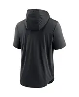 Men's Nike Black Miami Marlins Logo Lockup Performance Short-Sleeved Pullover Hoodie