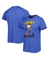 Men's Homage Stephen Curry Royal Golden State Warriors Player Caricature Tri-Blend T-shirt