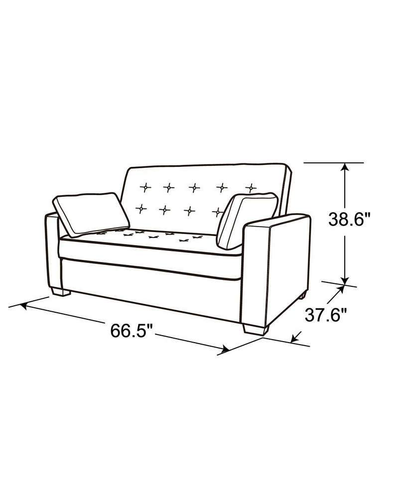 Serta 66.5" W Polyester Augustus Full Convertible Sofa