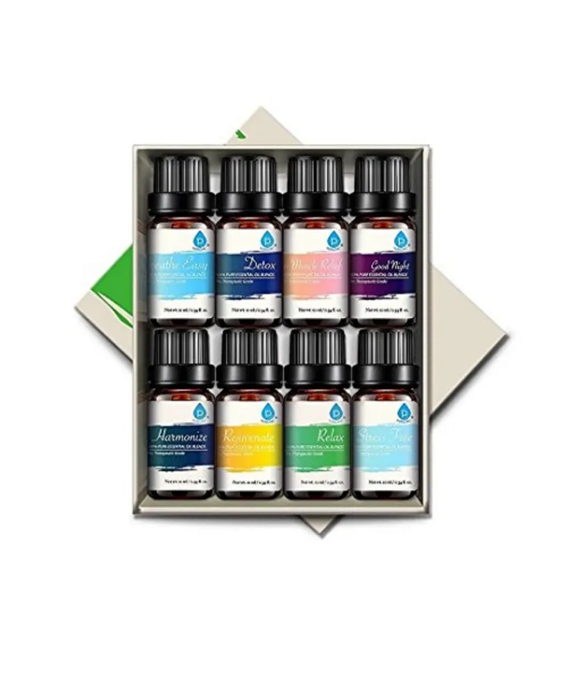 Pursonic 8 Pack 100% Pure Essential Aromatherapy Oils