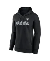 Women's Fanatics Black Las Vegas Raiders Checklist Crossover V-Neck Pullover Hoodie