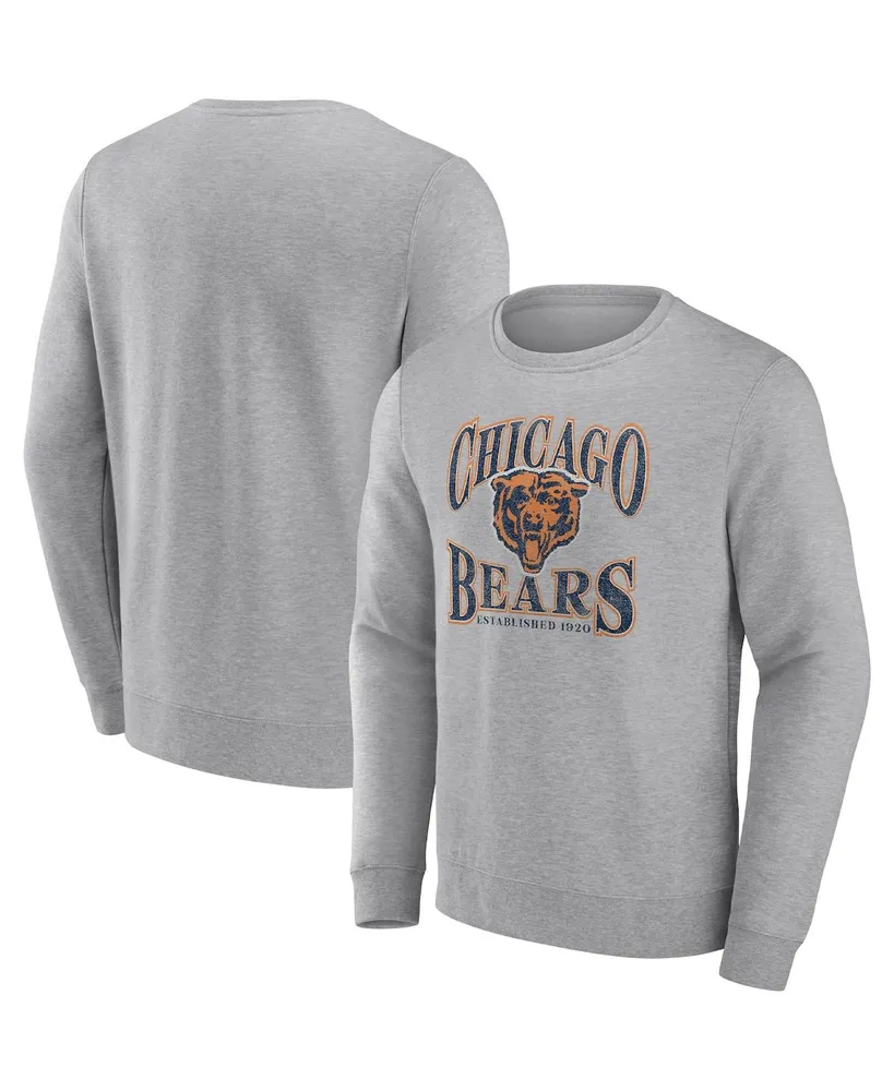 Men's Fanatics Heathered Charcoal Chicago Bears Playability Pullover Sweatshirt