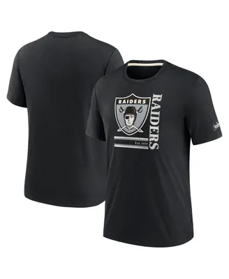 Men's Nike Black Las Vegas Raiders Wordmark Logo Tri-Blend T-shirt