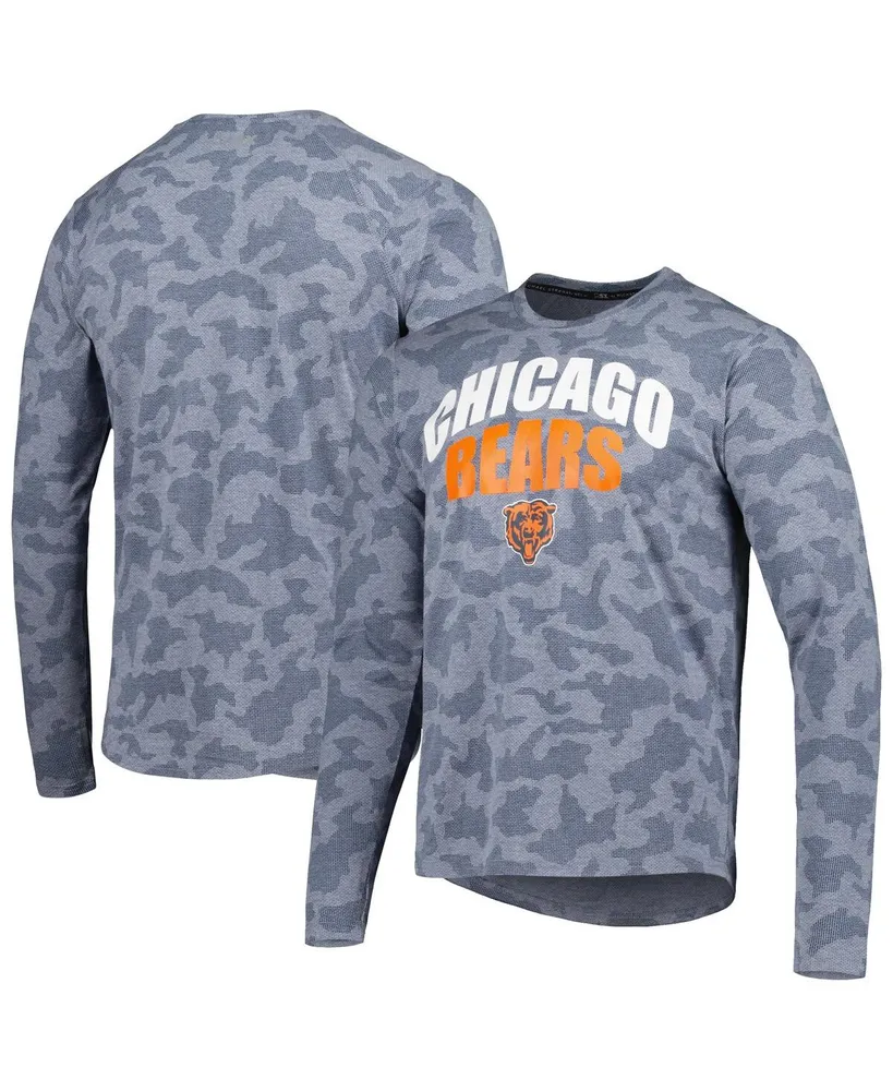 Men's Msx by Michael Strahan Navy Chicago Bears Performance Camo Long Sleeve T-shirt