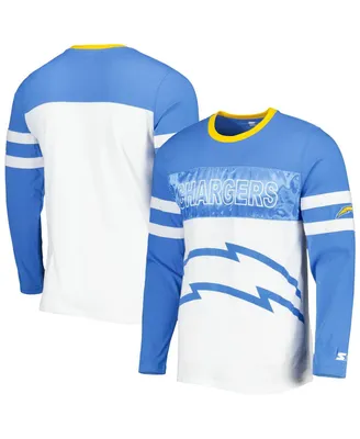 Men's Starter Powder Blue, White Los Angeles Chargers Halftime Long Sleeve T-shirt