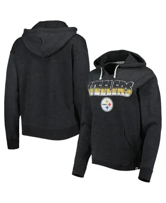 Women's '47 Brand Black Pittsburgh Steelers Color Rise Kennedy Pullover Hoodie