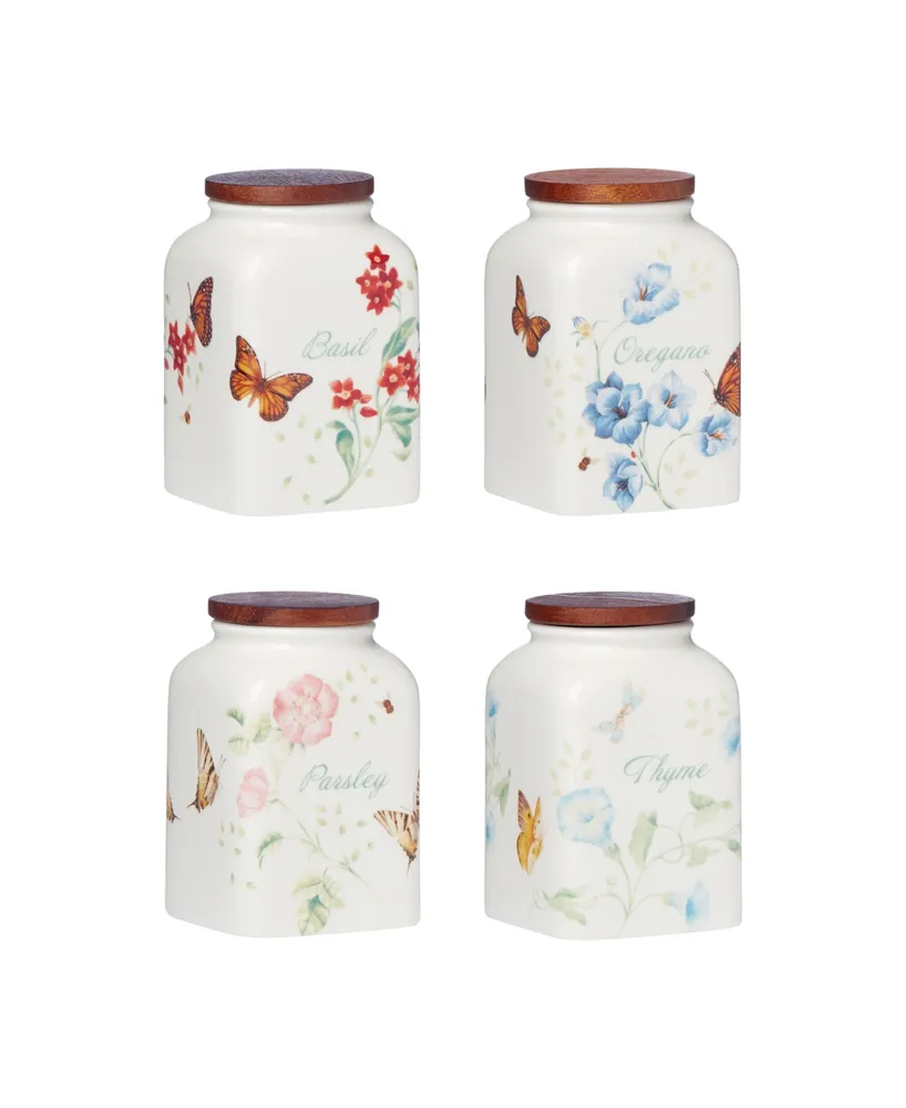 Lenox Butterfly Meadow Assorted Cooking Spice Jars, Set Of 4