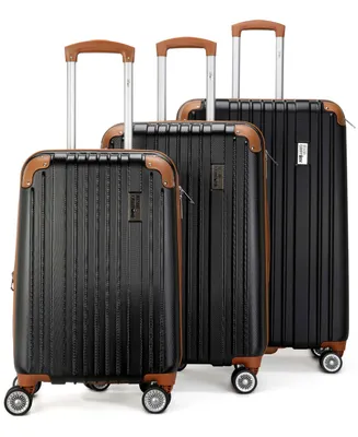 Miami CarryOn Collins 3 Piece Expandable Retro Spinner Luggage Set
