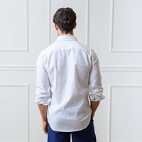 Hope & Henry Mens' Linen Long Sleeve Button Down Shirt