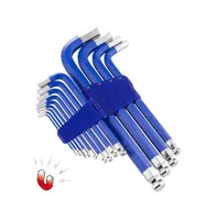 Powerbuilt 13 Piece Metric Long Arm Magnetic Hex Key Wrench Set Blue