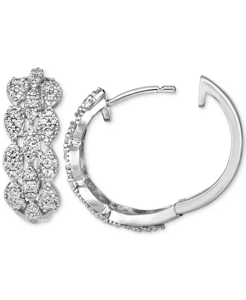 Le Vian Vanilla Diamond Small Huggie Hoop Earrings (5/8 ct. t.w.) in Platinum, 0.66"