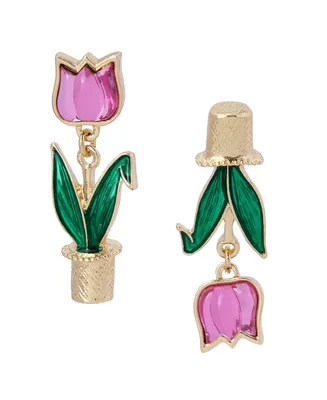 Betsey Johnson Tulip Mismatched Earrings