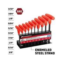 Powerbuilt 10 Piece Sae T-Handle Hex Key Wrench Set