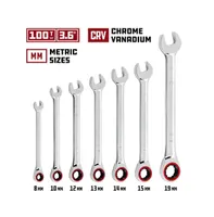 Powerbuilt 7 Piece Metric 100 Tooth Ratcheting Wrench Set