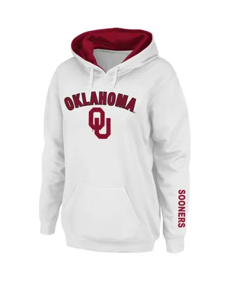 Women's White Oklahoma Sooners Arch and Logo 1 Pullover Hoodie