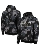 Men's The Wild Collective Black Green Bay Packers Camo Pullover Hoodie