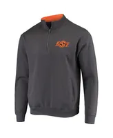 Men's Colosseum Charcoal Oklahoma State Cowboys Tortugas Logo Quarter-Zip Jacket