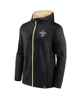 Men's Fanatics Black, Gold New Orleans Saints Ball Carrier Full-Zip Hoodie